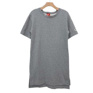 Nike French Terry Dress Womens Small Gray Short Sleeve Pullover Soft Activewear